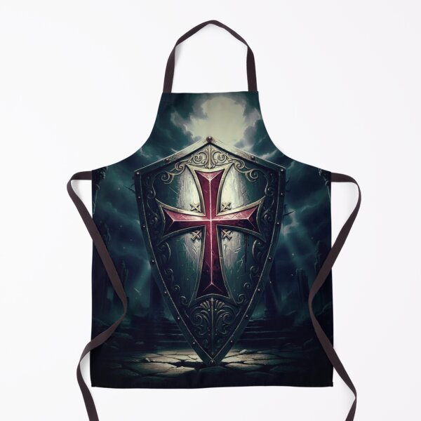 Item preview, Ornate Medieval Templar Shield with Red Cross - Dark Fantasy Art designed and sold by Art's Diner.