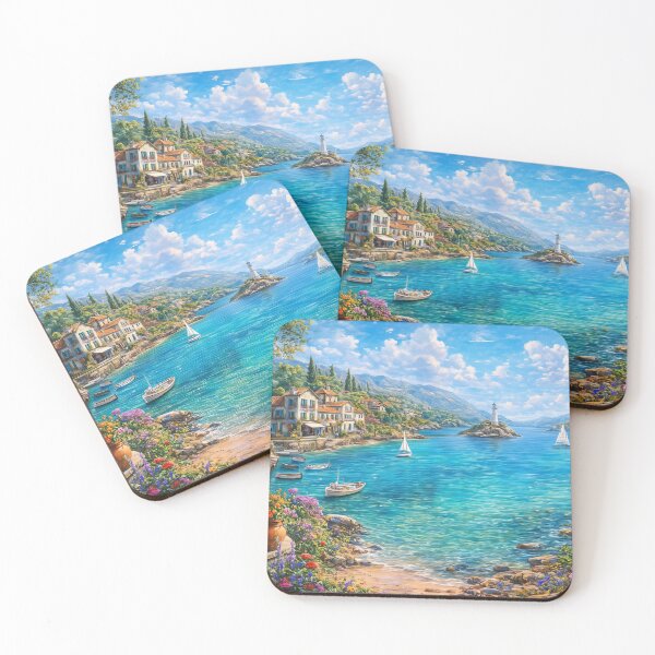 Item preview, Sunlit Harbour Along the Floral Coastline designed and sold by ArtComixHaven.