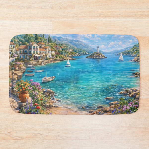 Item preview, Sunlit Harbour Along the Floral Coastline designed and sold by ArtComixHaven.