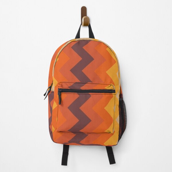 Item preview, Orange, Brown & Yellow Retro 1970s Zig Zag Geometric designed and sold by RetroMaggie.