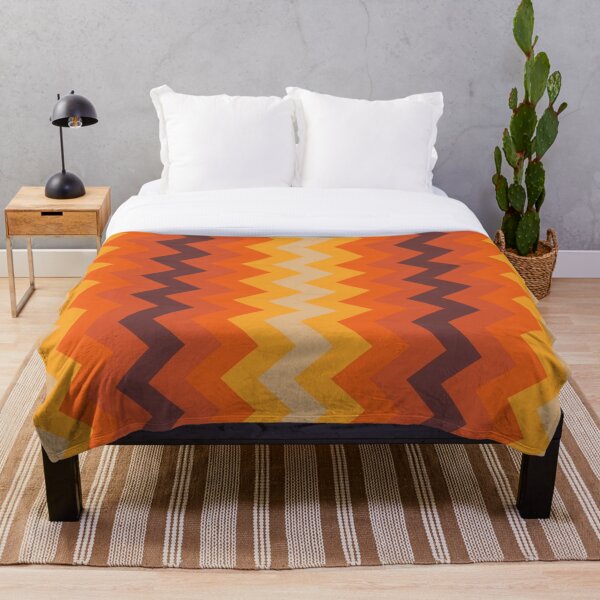 Item preview, Orange, Brown & Yellow Retro 1970s Zig Zag Geometric designed and sold by RetroMaggie.