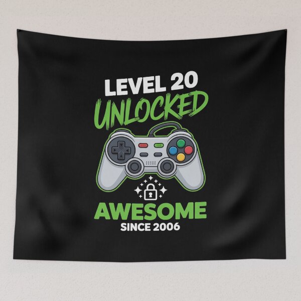 Item preview, Level 20 Unlocked – Awesome Since 2006 – 20th Birthday Gaming Design designed and sold by Gogetgiggles.
