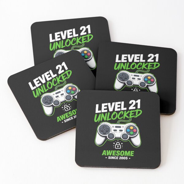 Item preview, Level 21 Unlocked – Awesome Since 2005 – 21st Birthday Gaming Design designed and sold by Gogetgiggles.