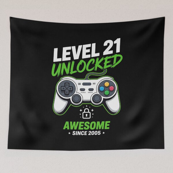 Item preview, Level 21 Unlocked – Awesome Since 2005 – 21st Birthday Gaming Design designed and sold by Gogetgiggles.