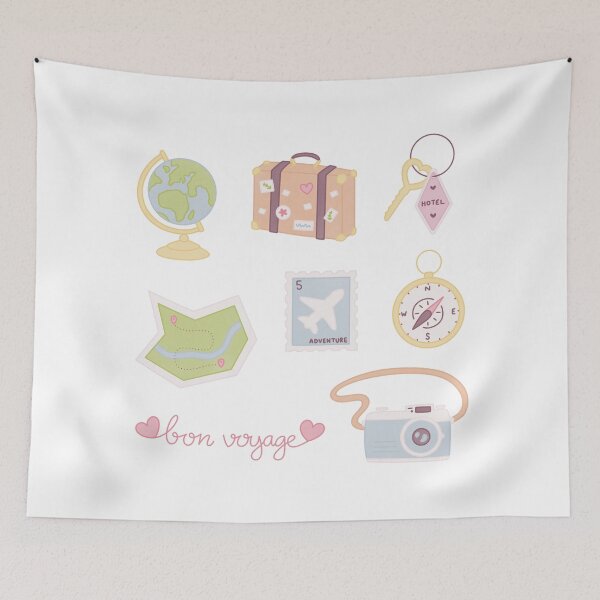 Item preview, travel aesthetic cute pastel collection designed and sold by winterpumpkin.