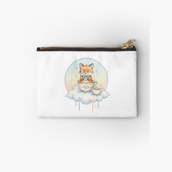 Item preview, Mr. Foxly's Cloud Tea Party - Whimsical Watercolor Art designed and sold by Wild-Rose-.