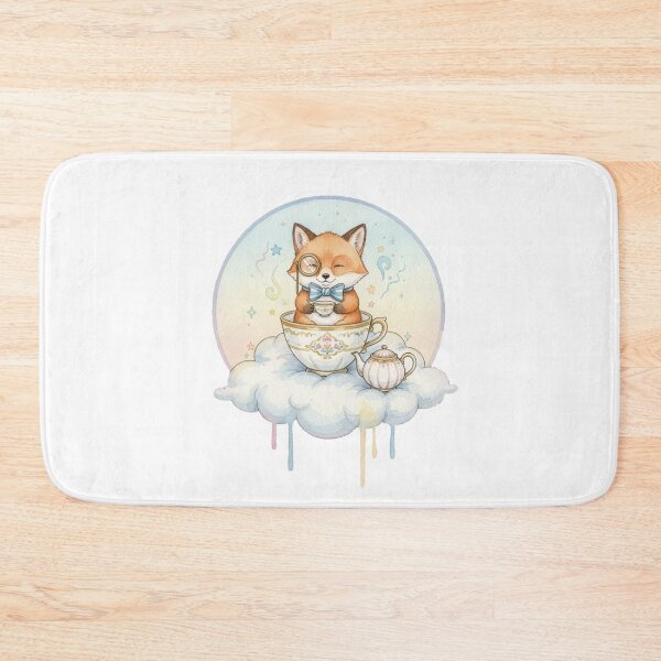 Item preview, Mr. Foxly's Cloud Tea Party - Whimsical Watercolor Art designed and sold by Wild-Rose-.