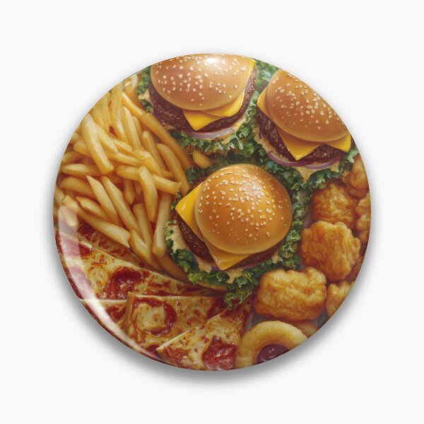 Item preview, Photorealistic Fast Food Feast on a Vintage Plate designed and sold by Shannon Hilson.