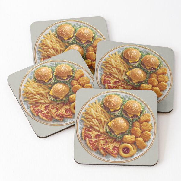 Item preview, Photorealistic Fast Food Feast on a Vintage Plate designed and sold by Shannon Hilson.