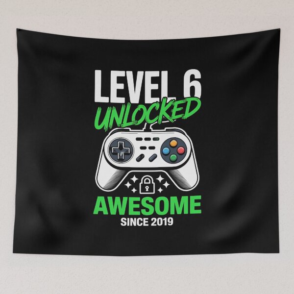 Item preview, Level 6 Unlocked - Awesome Since 2019 – 6th Birthday Gaming Design designed and sold by Gogetgiggles.