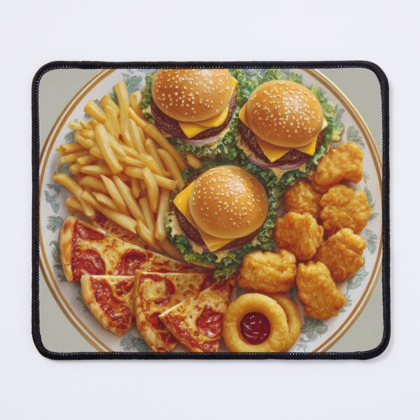 Item preview, Photorealistic Fast Food Feast on a Vintage Plate designed and sold by Shannon Hilson.