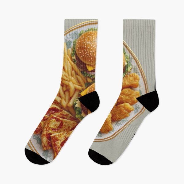 Item preview, Photorealistic Fast Food Feast on a Vintage Plate designed and sold by Shannon Hilson.