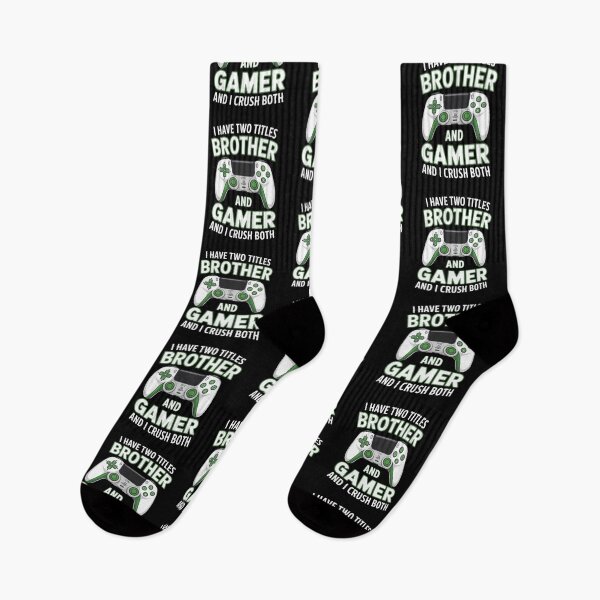 Item preview, I Have Two Titles – Brother and Gamer – And I Crush Both – Gamer Birthday Design designed and sold by Gogetgiggles.