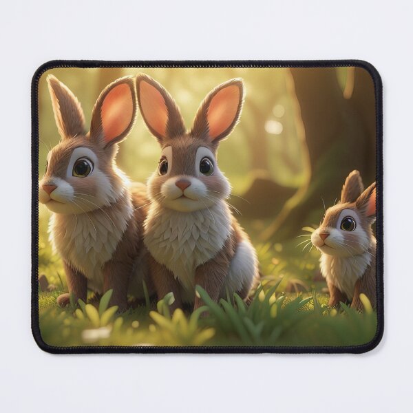 Item preview, Adorable Bunny Family in a Sunlit Forest Jigsaw designed and sold by ArtComixHaven.