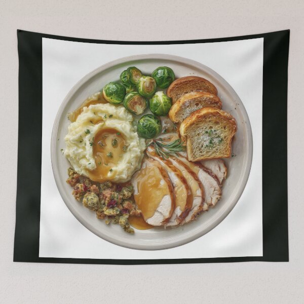 Item preview, Photorealistic Thanksgiving Dinner Plate with Turkey and Sides designed and sold by Shannon Hilson.