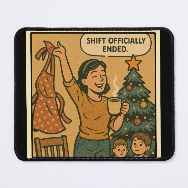 Item preview, Cozy Christmas Humor – Shift Officially Ended – Gift for Mom • Retro Comics • Vintage Halftone designed and sold by JacobKAurumhead.
