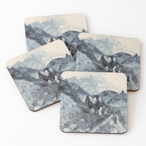 Item preview, A pair of Shire horses pulling a plough across a rugged field Horses in Motion designed and sold by CDC40.