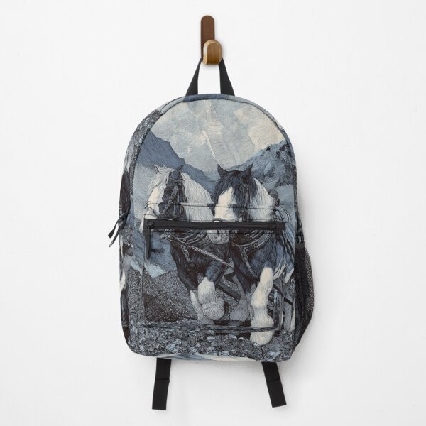 Item preview, A pair of Shire horses pulling a plough across a rugged field Horses in Motion designed and sold by CDC40.