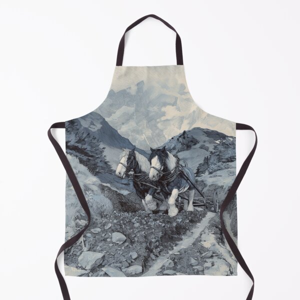 Item preview, A pair of Shire horses pulling a plough across a rugged field Horses in Motion designed and sold by CDC40.