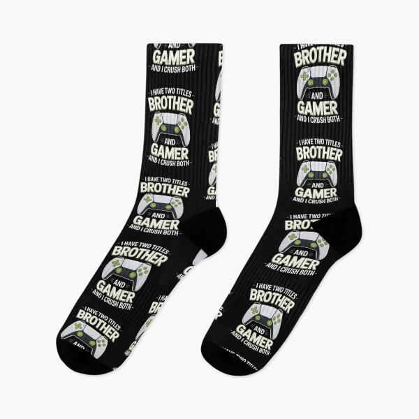 Item preview, I Have Two Titles – Brother and Gamer – And I Crush Both – Gamer Birthday Design designed and sold by Gogetgiggles.
