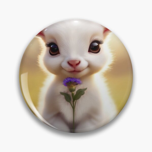 Item preview,  Goat with Flower — Whimsical Animal Portrait designed and sold by Felia001.
