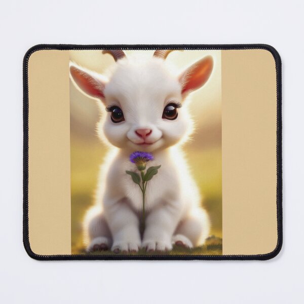 Item preview,  Goat with Flower — Whimsical Animal Portrait designed and sold by Felia001.