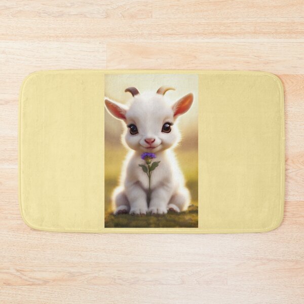 Item preview,  Goat with Flower — Whimsical Animal Portrait designed and sold by Felia001.