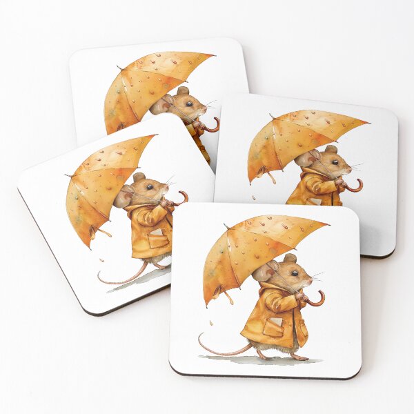 Item preview, Mouse in Raincoat with Umbrella designed and sold by Liededrom..