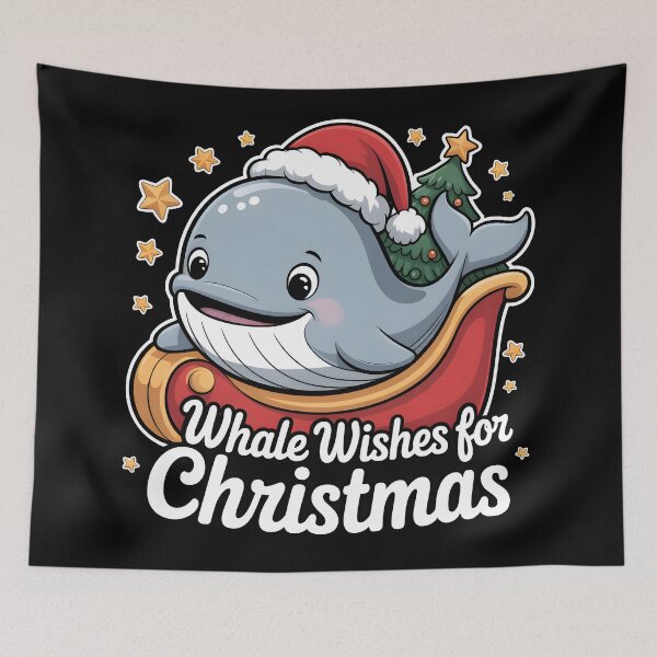 Item preview, Whale Wishes for Christmas designed and sold by HAPPYinPIECES.