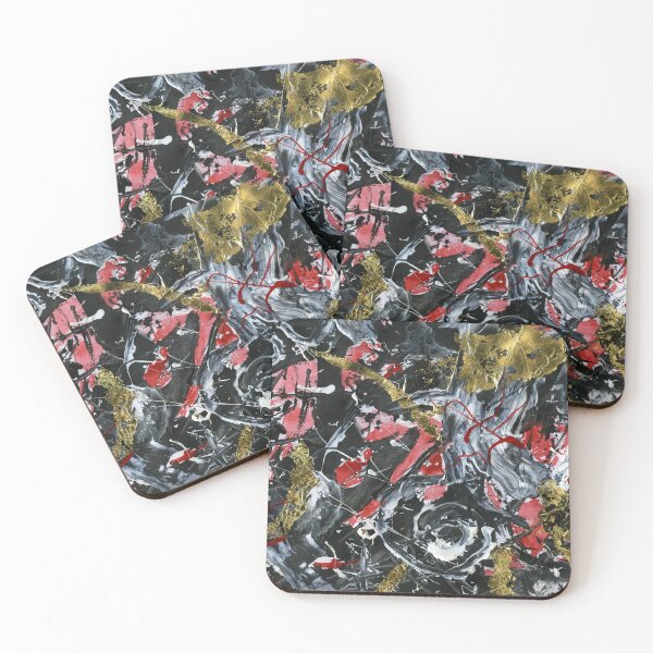 Item preview, Abstract In Black, White, Red and Gold designed and sold by LymphomaLass.