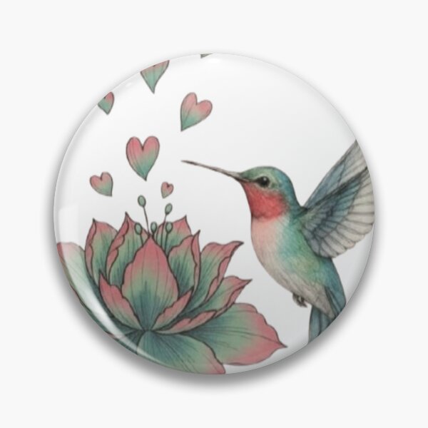 Item preview, Watercolor Hummingbird Lotus Flower Love designed and sold by SOUL-PT.