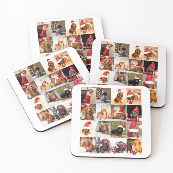 Item preview, Christmas Dachshund Collage designed and sold by ColorfulPrints.