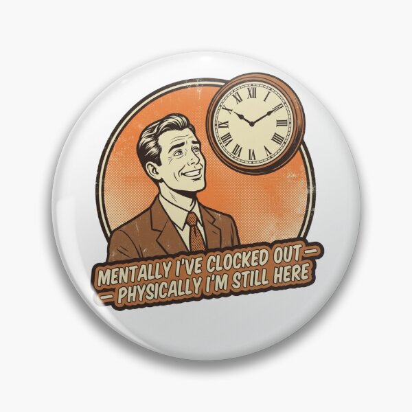 Item preview, Clocked Out Retro Office Humor Sticker designed and sold by MTeesGA.