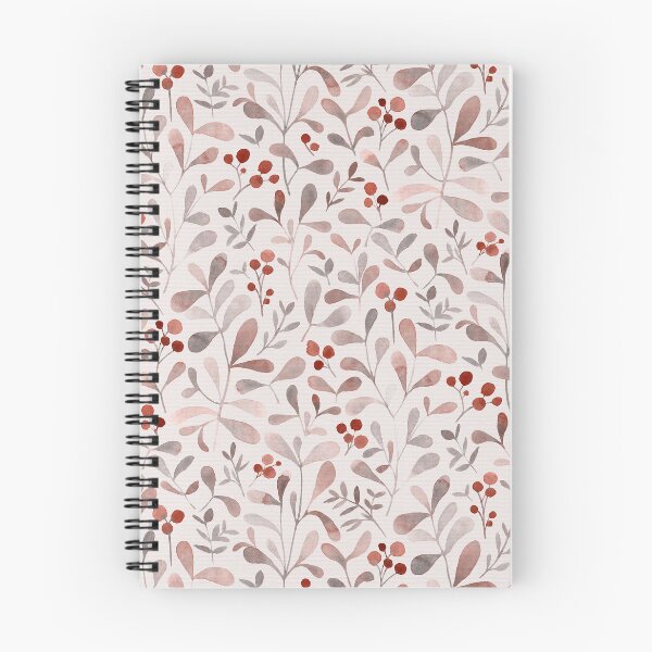Item preview, Winter flora beige - watercolor red berries and mistletoe leaves designed and sold by Lolah-Studio.