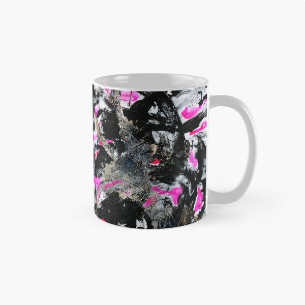 Aperçu de l'œuvre Abstrait en noir, rose et argent créée et vendue par LymphomaLass.