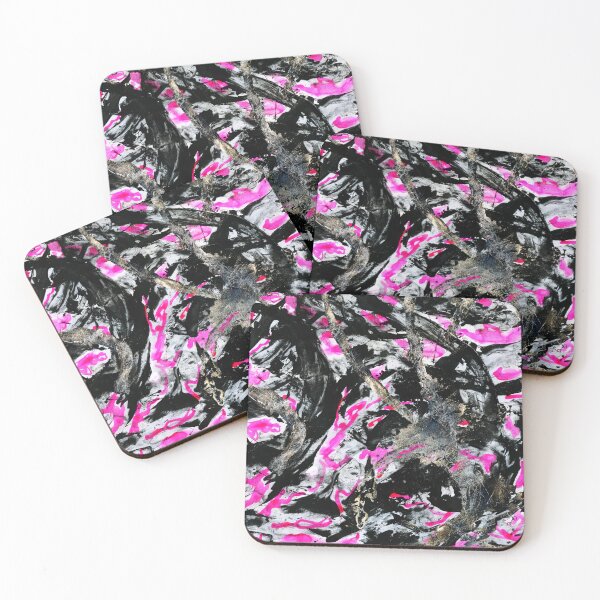 Item preview, Abstract In Black, Pink and Silver designed and sold by LymphomaLass.