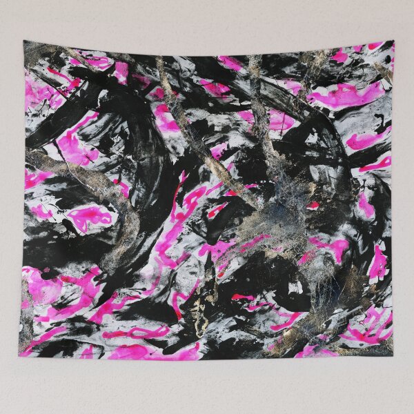 Item preview, Abstract In Black, Pink and Silver designed and sold by LymphomaLass.