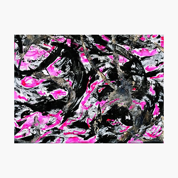 Item preview, Abstract In Black, Pink and Silver designed and sold by LymphomaLass.