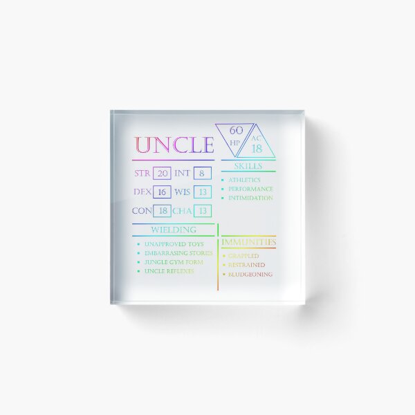Item preview, Uncle Stats - Character Sheet - Rainbow designed and sold by EchoTheBard.