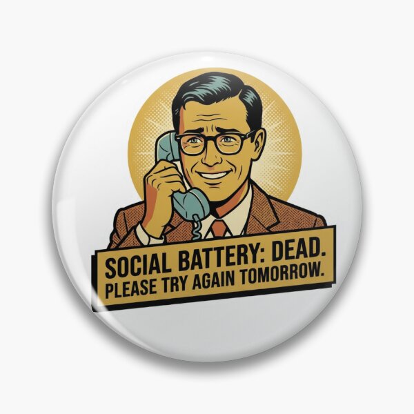 Item preview, Social Battery Dead Retro Sticker designed and sold by MTeesGA.