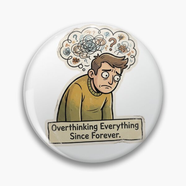 Item preview, Overthinking Forever Retro Sticker  designed and sold by MTeesGA.
