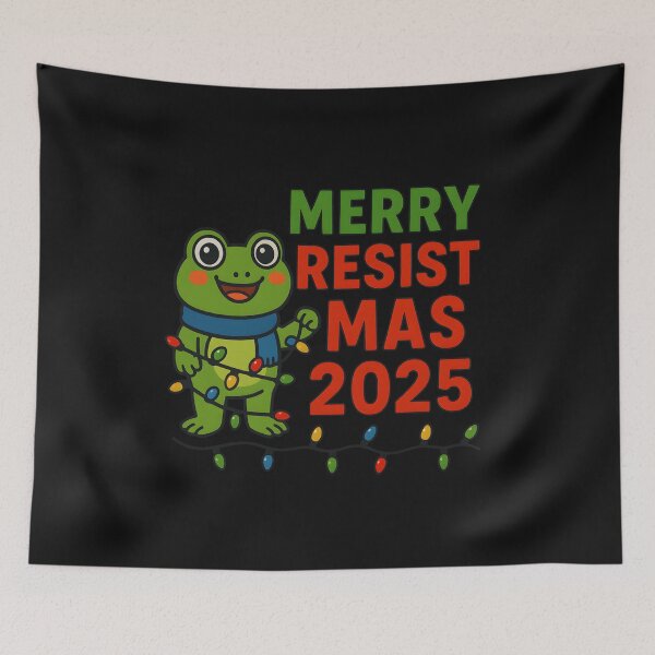 Item preview, Merry Resistmas 2025, funny political Christmas gift, festive activism holiday humor graphic tee designed and sold by saloui.
