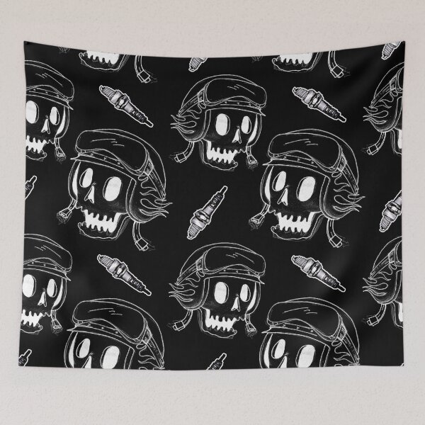 Item preview, black and white skull tattoo designed and sold by jh0o.