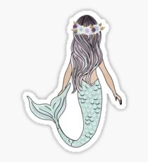 Floral Crown Mermaid Sticker