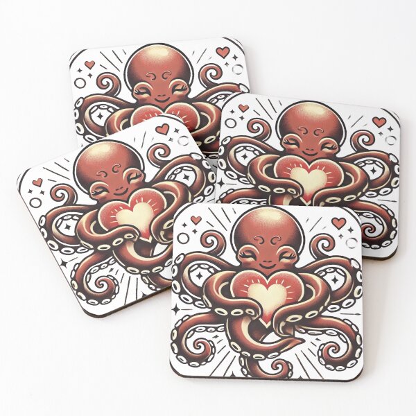 Item preview, Romantic Octopus Embracing a Glowing Heart designed and sold by CrayonsAi.
