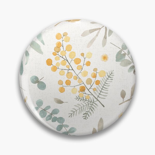 Item preview, Australian wattle and eucalyptus watercolor floral designed and sold by Lolah-Studio.