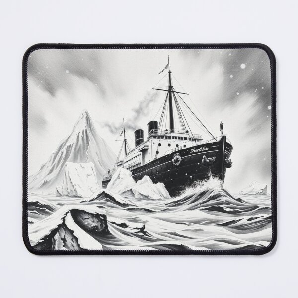 Item preview, Titanic Hitting Iceberg - Dramatic Black and White Art designed and sold by EllDAV777.