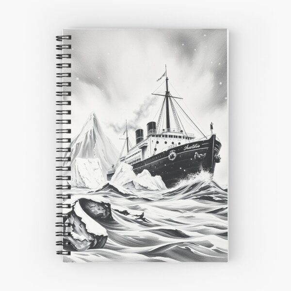 Item preview, Titanic Hitting Iceberg - Dramatic Black and White Art designed and sold by EllDAV777.