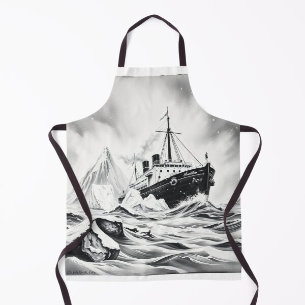 Item preview, Titanic Hitting Iceberg - Dramatic Black and White Art designed and sold by EllDAV777.