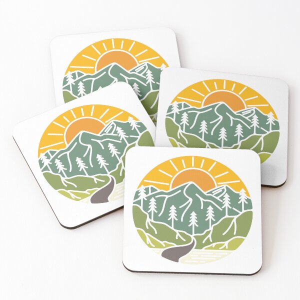 Item preview, Retro Mountain Landscape Sticker – Sunset Nature Adventure Aesthetic designed and sold by lea-lani.